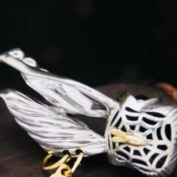 Punk Rock Rabbit- Bunny Hare Red Garnet Eyes Pierced Ears Animal Silver Necklace - Picture 16 of 16